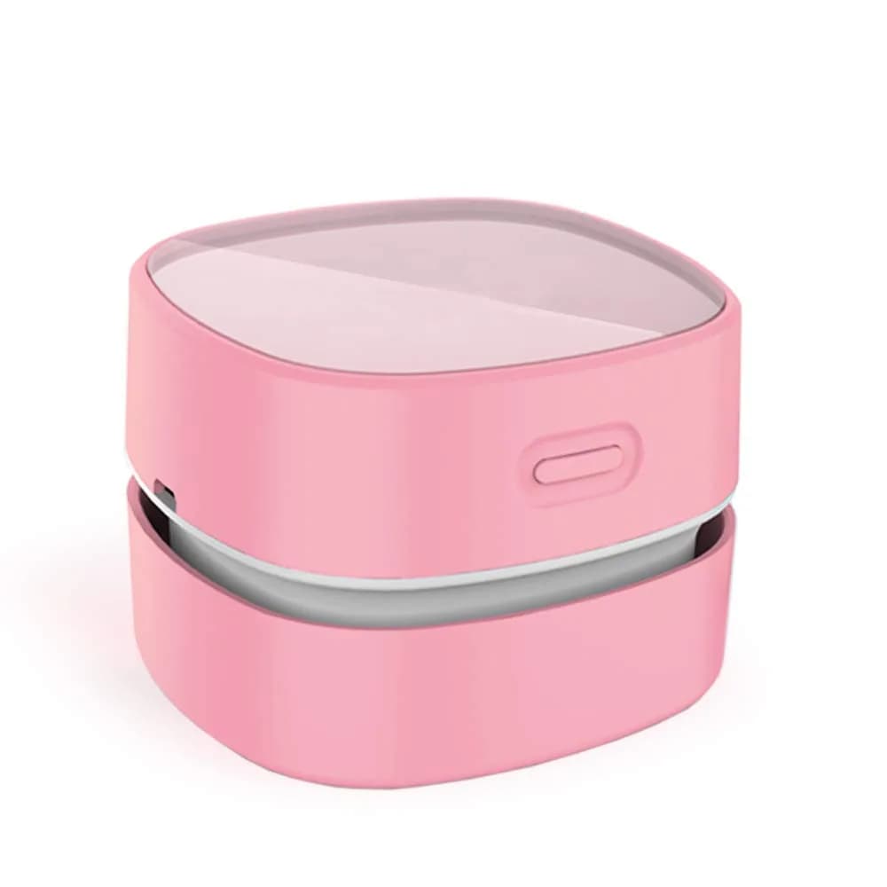 ODISTAR Mini Desktop Vacuum Cleaner Pink AA Battery Powered | Cordless Convenience for Table Dust — Pink / USB Rechargeable