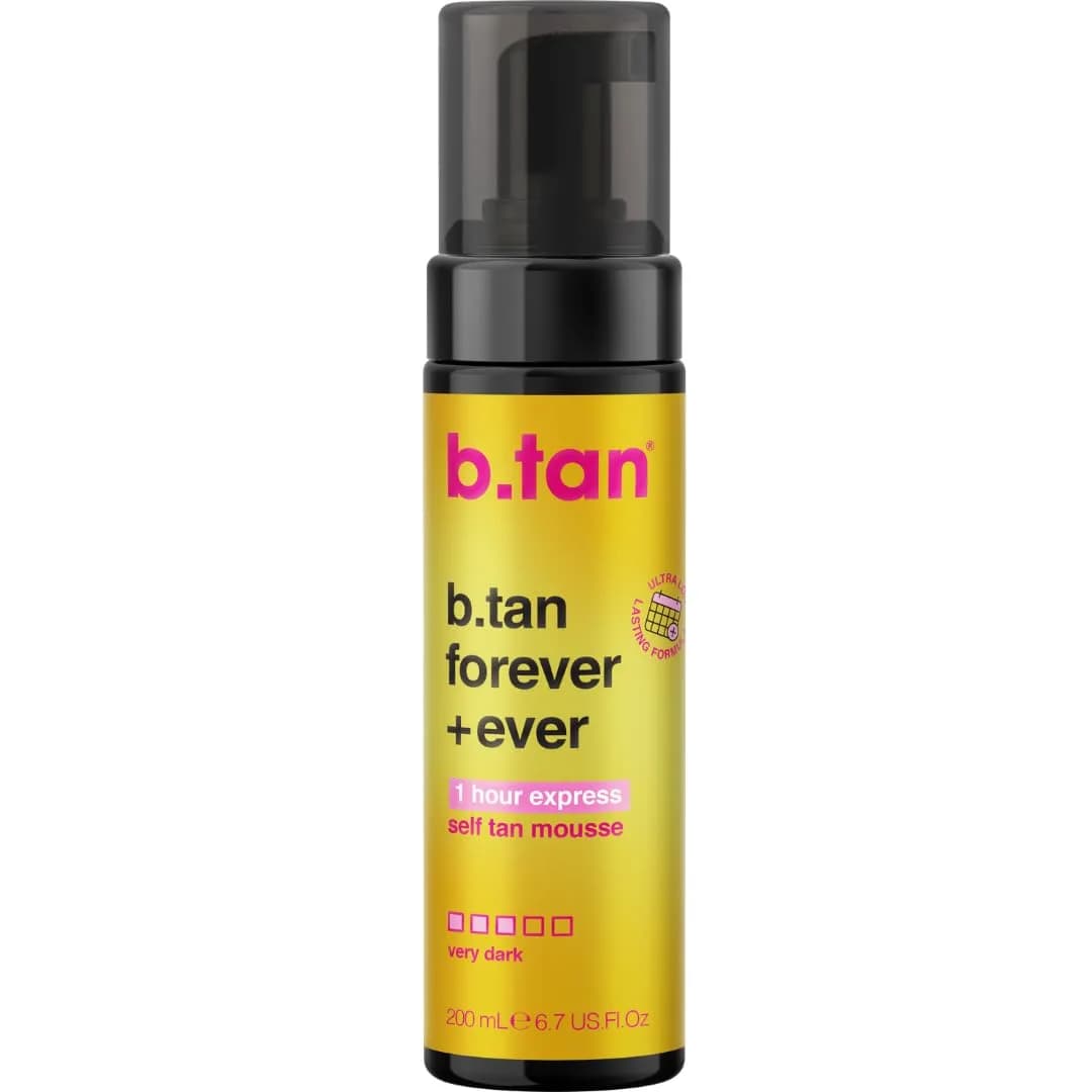 B.TAN Violet Self Tanner Mousse 200ml (6.7 Fl Oz) | Color Correcting Fake Tan Foam — Medium Dark / 6.7 Fl Oz