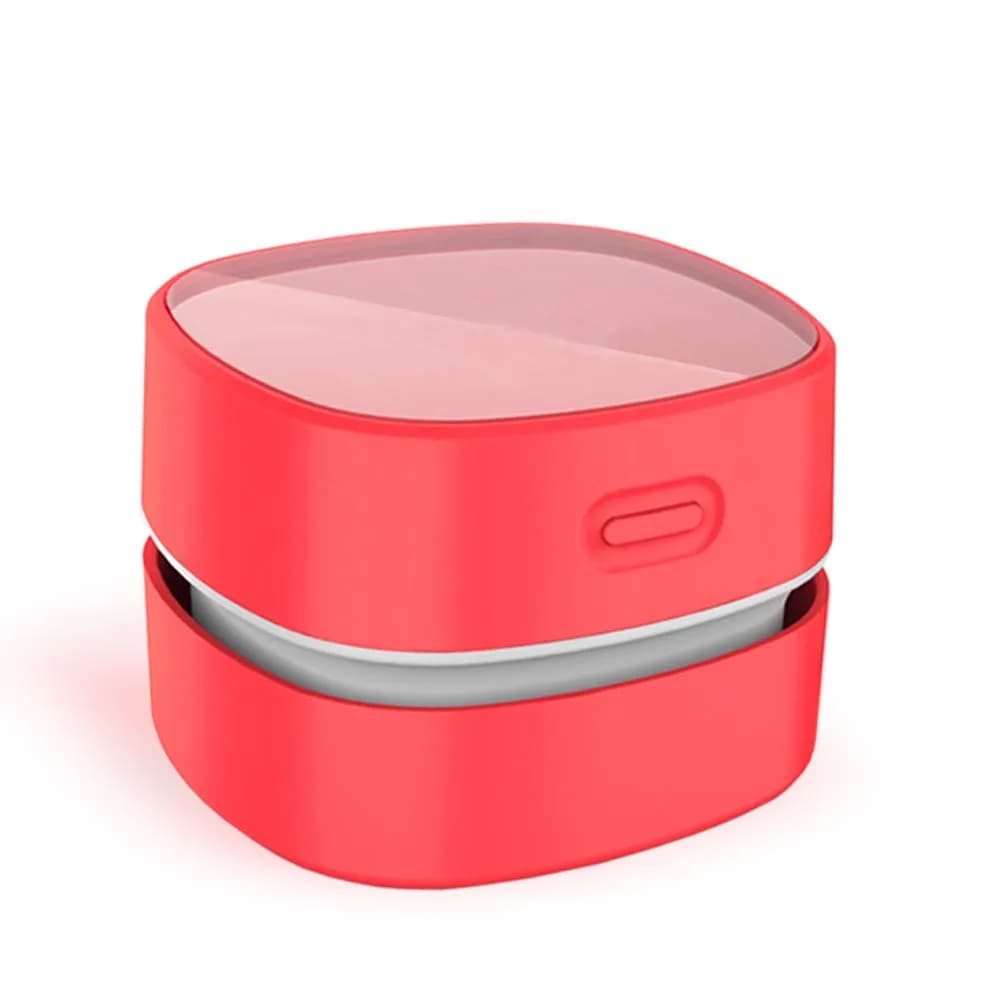 ODISTAR Mini Desktop Vacuum Cleaner Pink AA Battery Powered | Cordless Convenience for Table Dust — Red / AA Battery
