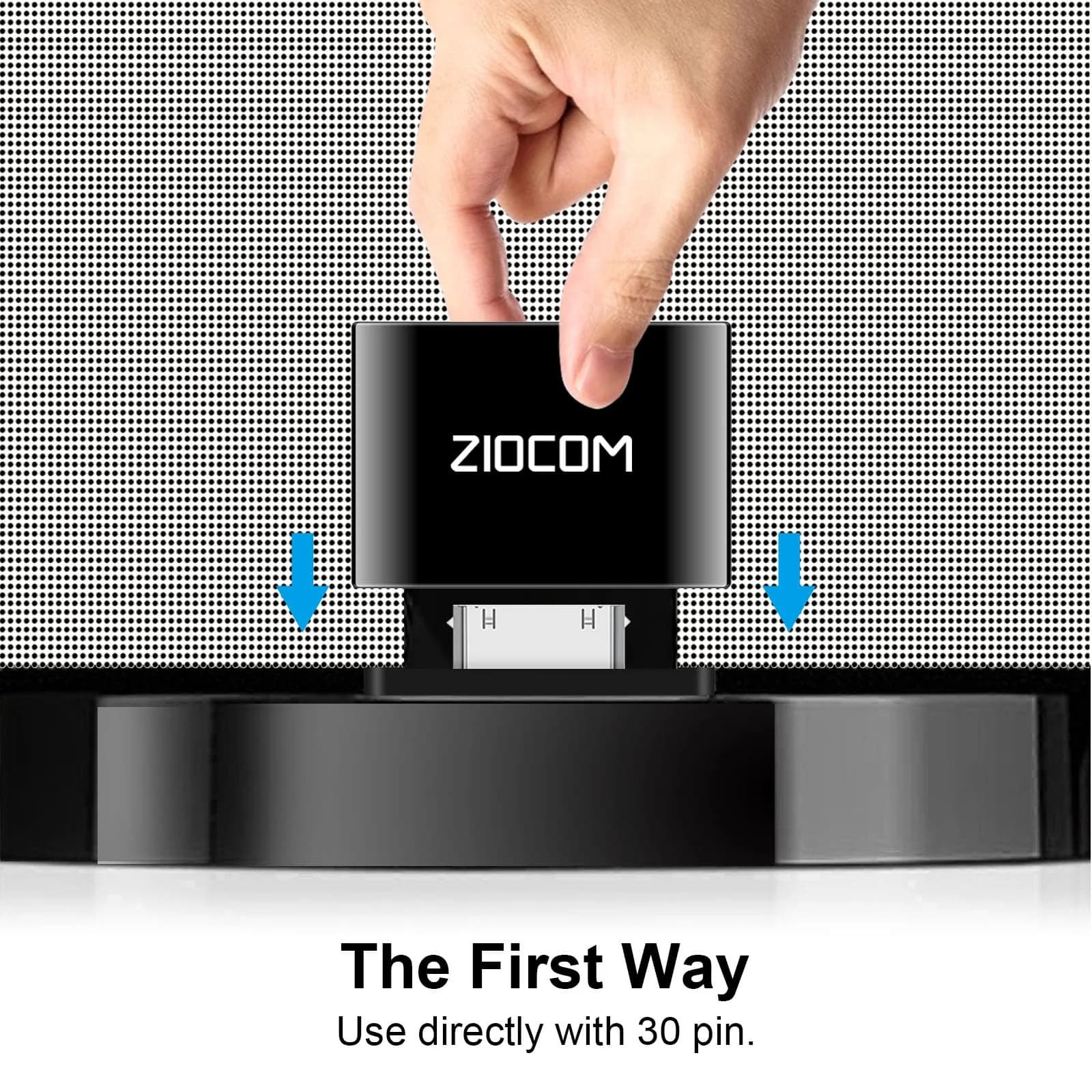ZIOCOM 30 Pin Bluetooth Adapter Receiver for Bose iPod SoundDock & Speakers 12g (0.42 oz) | Plug, Pair, Play Wireless Audio