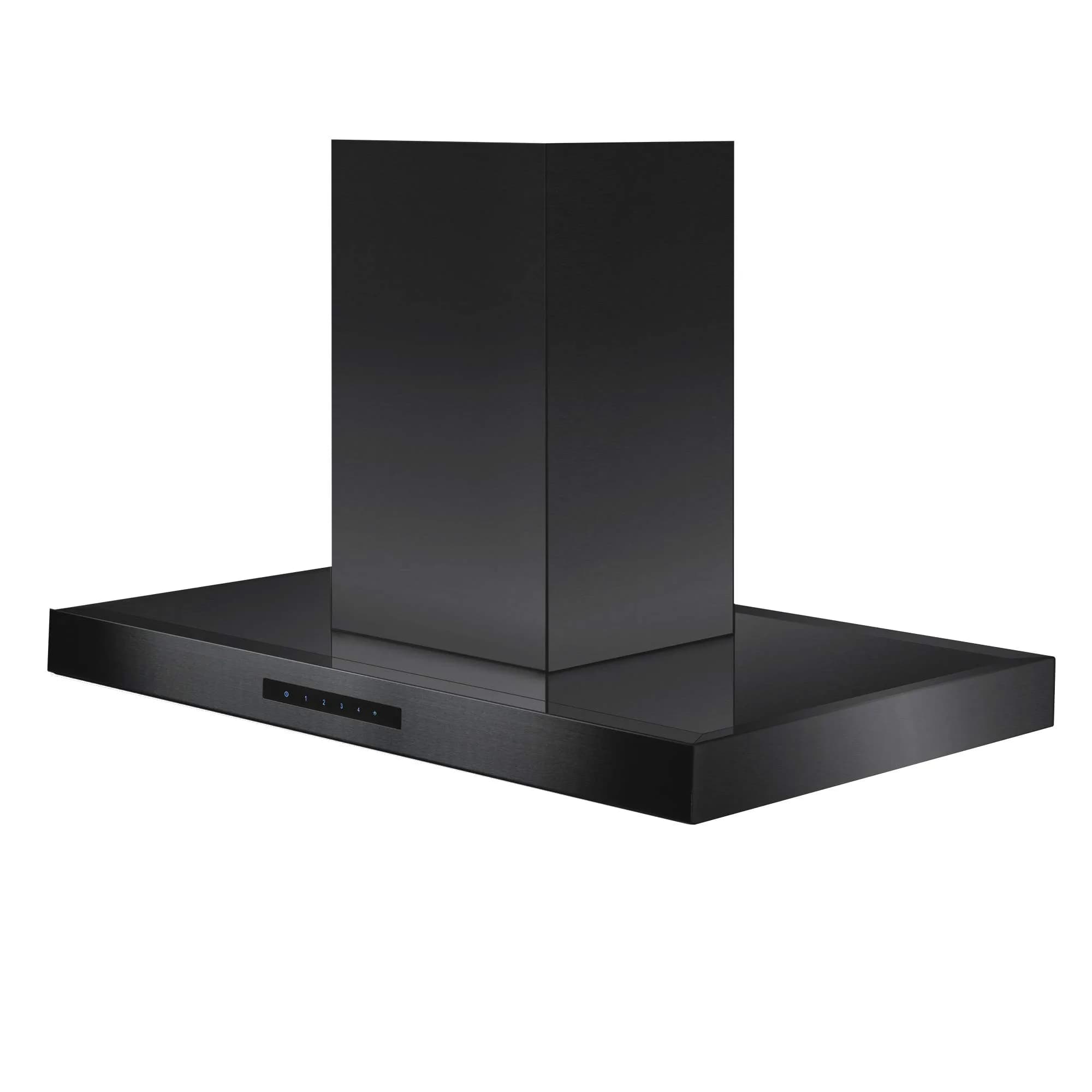 ZLINE Kitchen and Bath 30 in. 400 CFM Convertible Vent Island Range Hood in Black Stainless Steel | Modern Island Mount - main product image