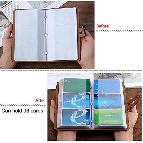 JERLA RFID Credit Card Holder Book 96 Card Slots (18.54cm x 10.92cm x 2.49cm) | Genuine PU Leather Organizer thumbnail 7