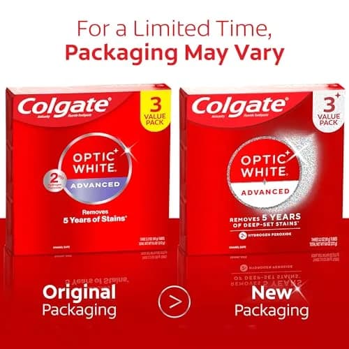 Colgate Optic White Advanced Hydrogen Peroxide Toothpaste 3.2 oz (9.6 oz Total) | Clinically Proven Whitening thumbnail 2