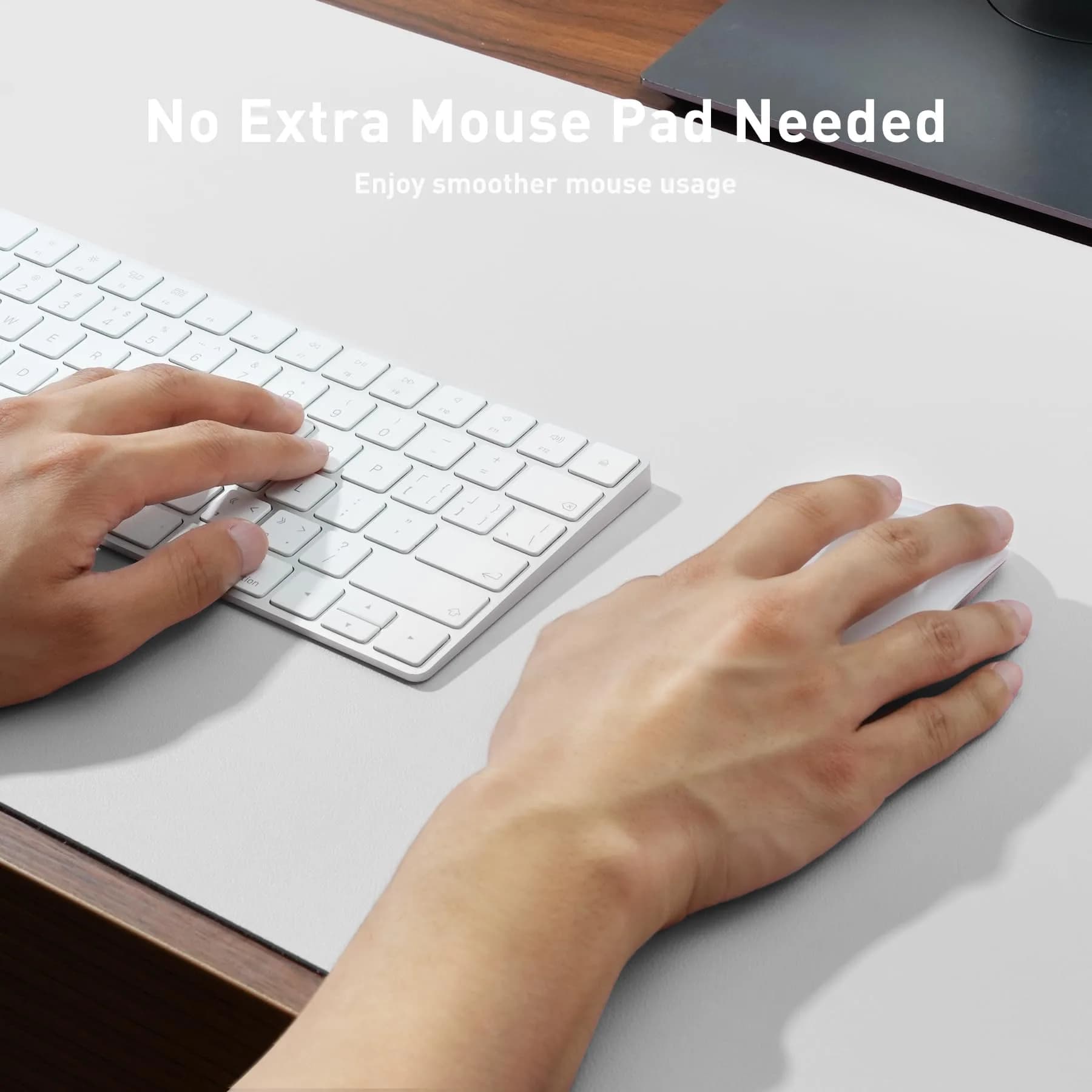 Aothia Off-White PU Leather Desk Pad Protector, Mouse Pad, Office Desk Mat, 31.5" x 15.7" | Protects Desk from Scratches, Stains, Spills thumbnail 4