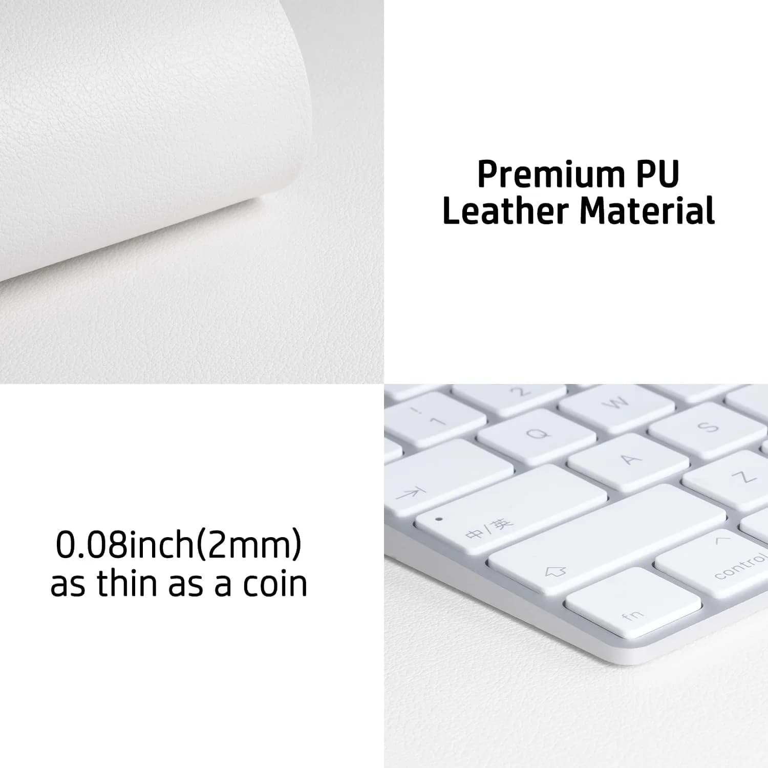 Aothia Off-White PU Leather Desk Pad Protector, Mouse Pad, Office Desk Mat, 31.5" x 15.7" | Protects Desk from Scratches, Stains, Spills thumbnail 8