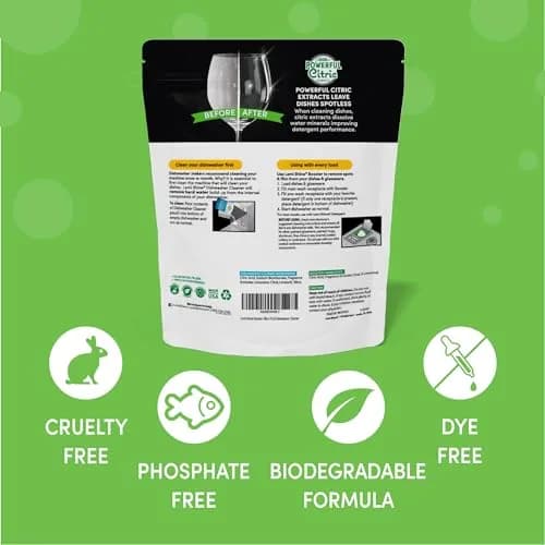 Lemi Shine Natural Dish Detergent Booster - Removes Hard Water Stains 38 oz | Powerful Hard Water Spot Remover thumbnail 6