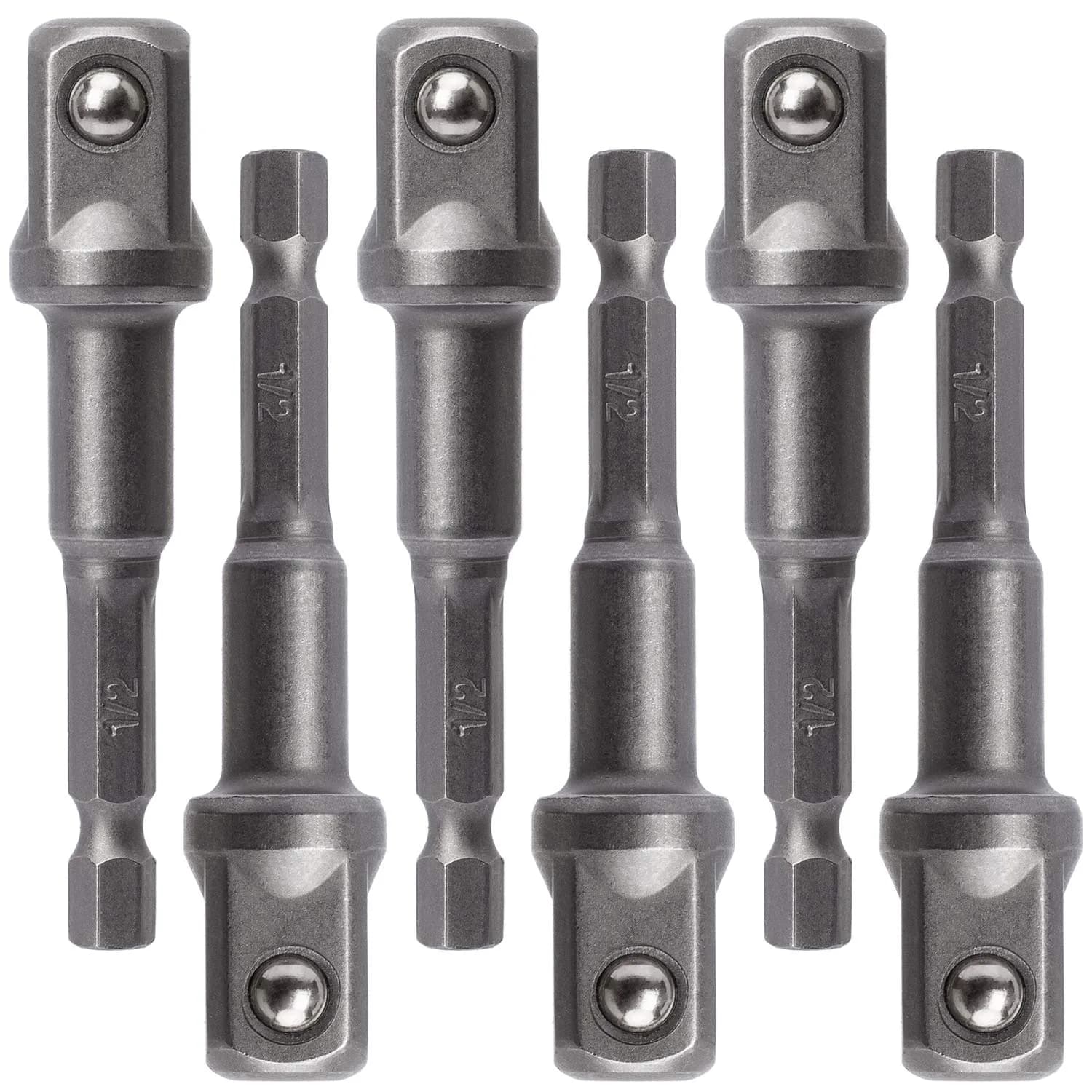 OIIKI 6 Pack 1/2 inch Square Socket Adapter Bit Set | Impact Driver Power Bits for Automotive DIY - main product image
