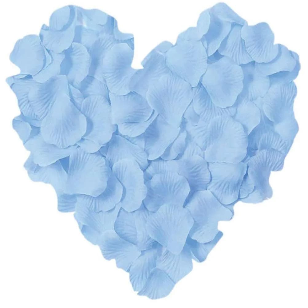 LZXD Light Blue Artificial Silk Rose Petals 1000 Pieces | Realistic Accent for Weddings & Parties - main product image