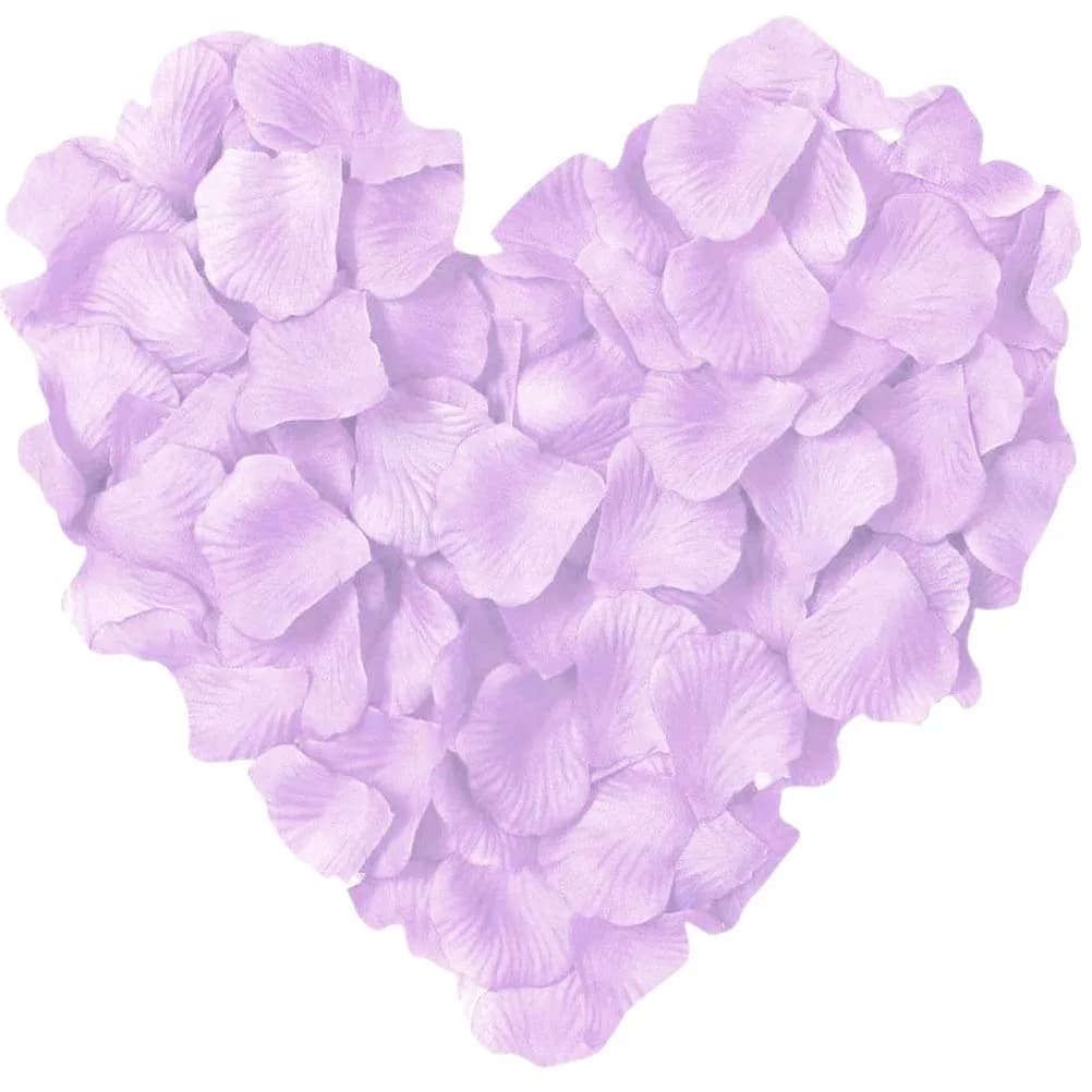 LZXD Light Pink Artificial Silk Rose Petals 1000 Pieces | Reusable Wedding & Party Decor — Light Purple