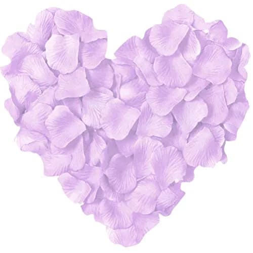 LZXD Light Purple Artificial Silk Rose Petals 2x2 inch | Romantic Wedding & Party Decor thumbnail 1