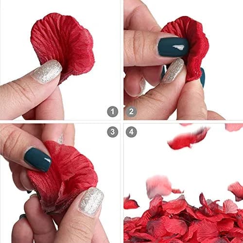 LZXD Light Purple Artificial Silk Rose Petals 2x2 inch | Romantic Wedding & Party Decor thumbnail 2