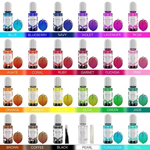 DecorRom 24 Color Epoxy Pigment Set 10ml Each | Crystal Transparent Dye for Resin Art & Jewelry Making thumbnail 2