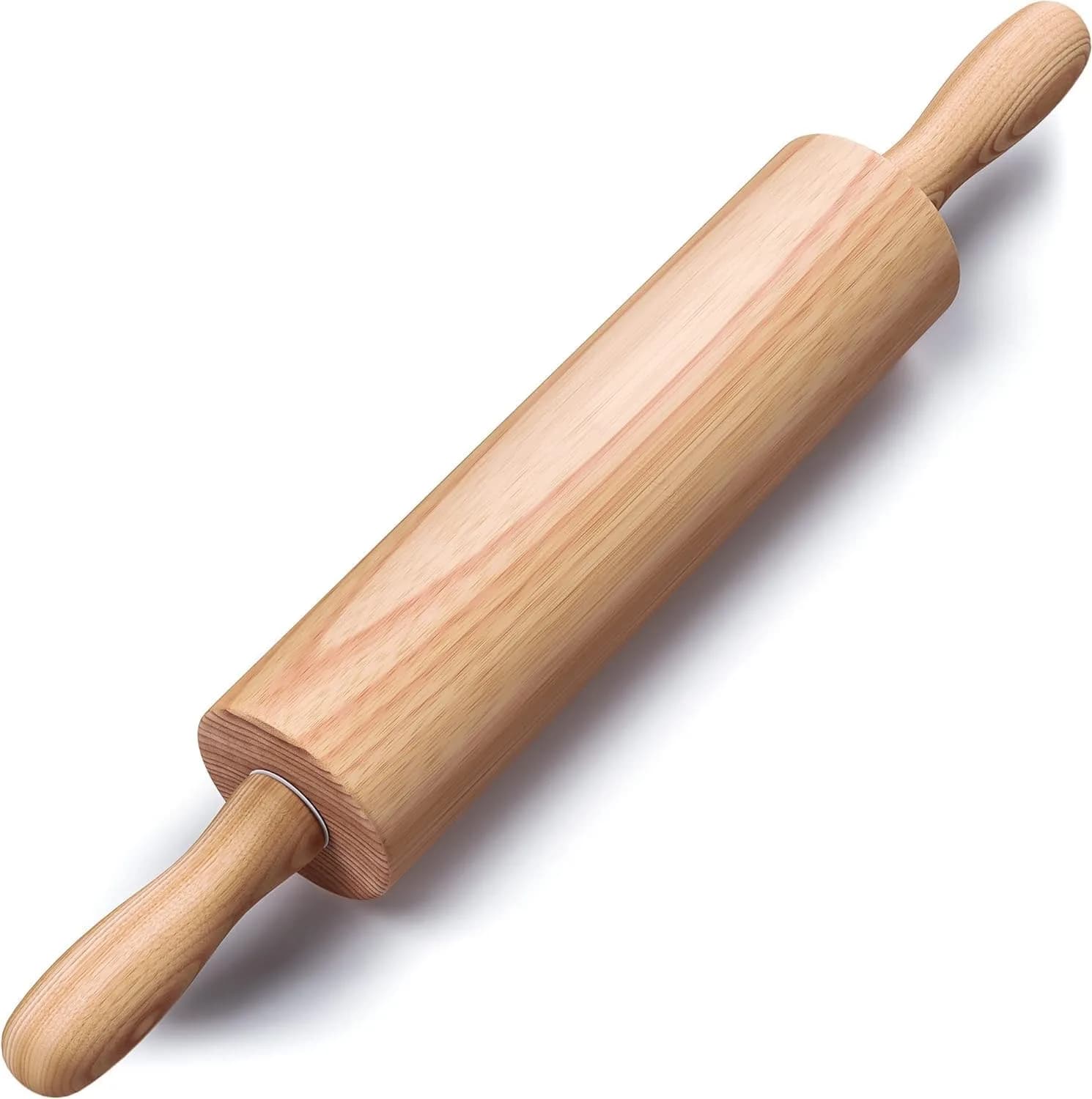 HELFERX Beech Wood Rolling Pin 44.7 cm (17.6 Inches) | Smooth Rolling for All Doughs — Brown