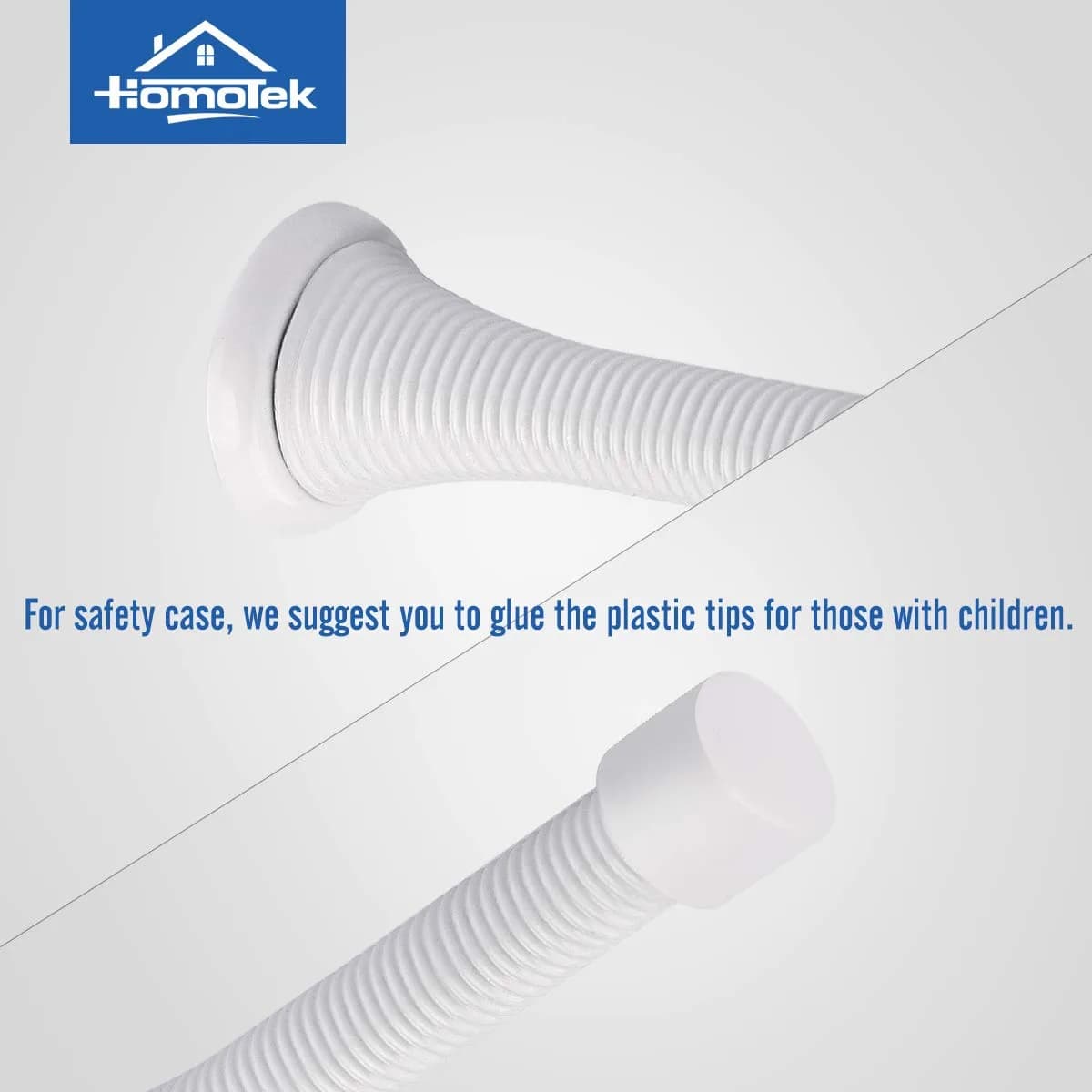 HOMOTEK White 12 Pack Spring Door Stops | Protects Walls & Doors thumbnail 3