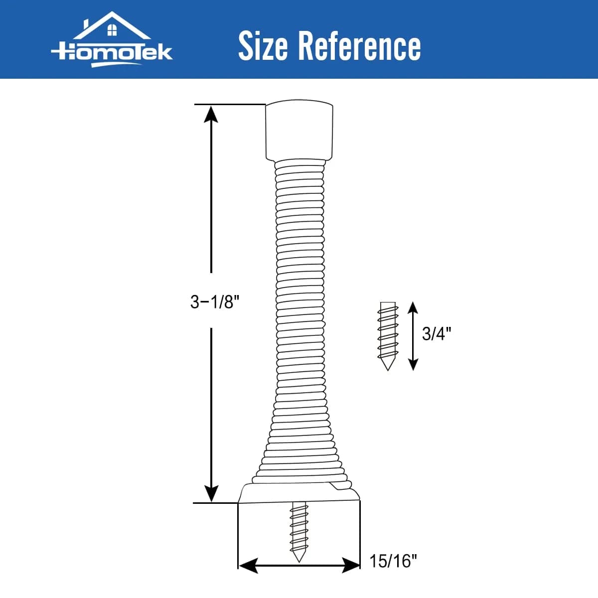 HOMOTEK White 12 Pack Spring Door Stops | Protects Walls & Doors thumbnail 4