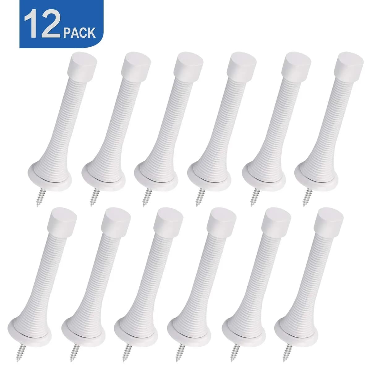 HOMOTEK White 12 Pack Spring Door Stops | Protects Walls & Doors thumbnail 7
