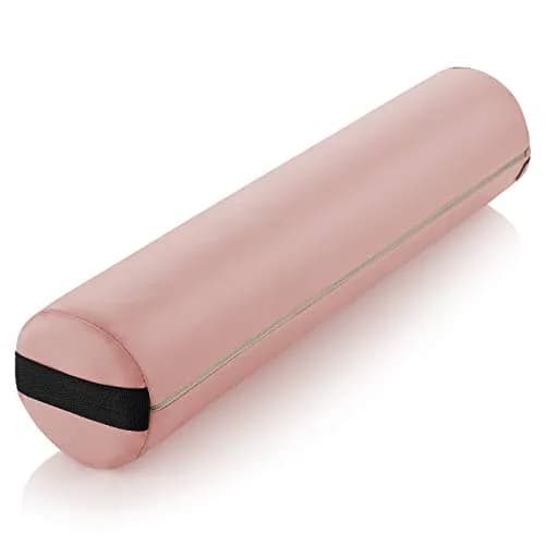 Saloniture Full Round Massage Table Bolster Pillow Pad - 26 x 6 Inch - Pink | Supportive & Durable thumbnail 1