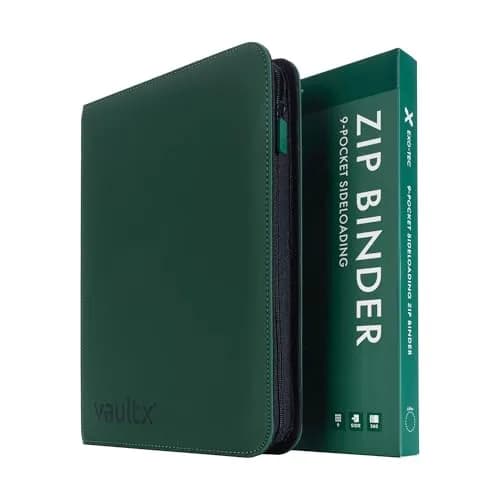 Vault X 9 Pocket Zip Trading Card Binder 360 Cards Exo-Tec Green | Durable, Water-Resistant, Acid-Free Storage thumbnail 1