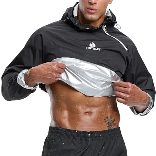 HOTSUIT Men's Sauna Suit Jacket - Black XL | Accelerates Sweat for Weight Loss & Body Shaping thumbnail 2