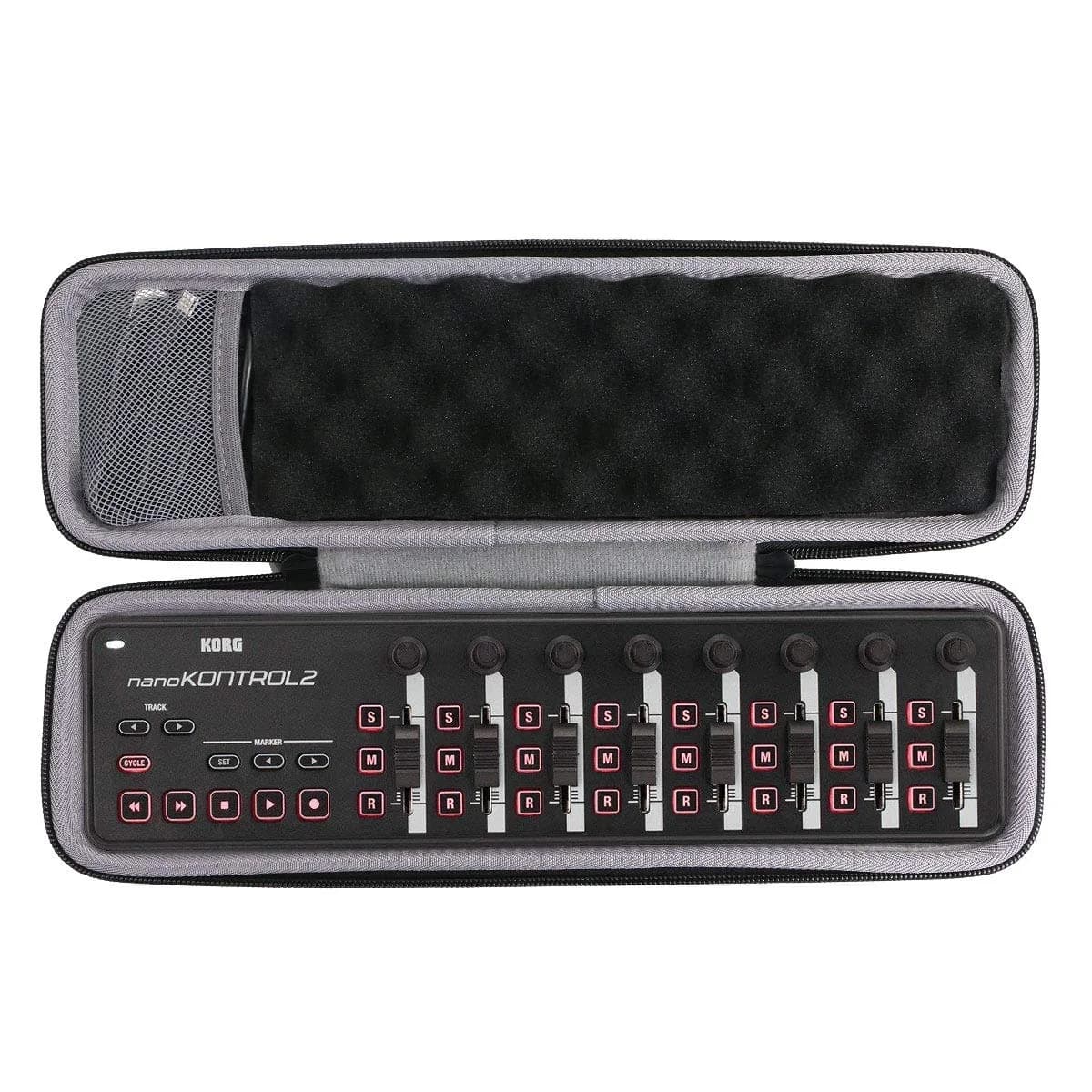 co2CREA Hard Travel Case for Korg NANOKEY2 25-Key MIDI Controller | Shockproof EVA Shell with Hand Strap — Black