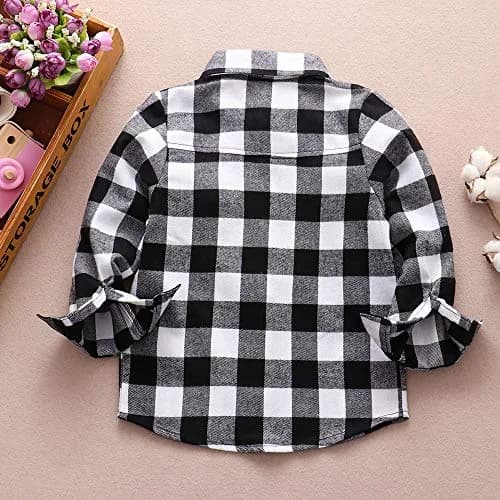 Goodplayer Red Plaid Flannel Shirt for Kids 4-5T | Soft Cotton, Classic Design, Perfect for Winter thumbnail 7
