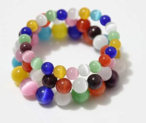 Suoirblss Cat's Eye Stone Bracelet 12mm (0.47 inch) | Crystal Gemstone Beaded Yoga Bracelet for Women & Men thumbnail 4