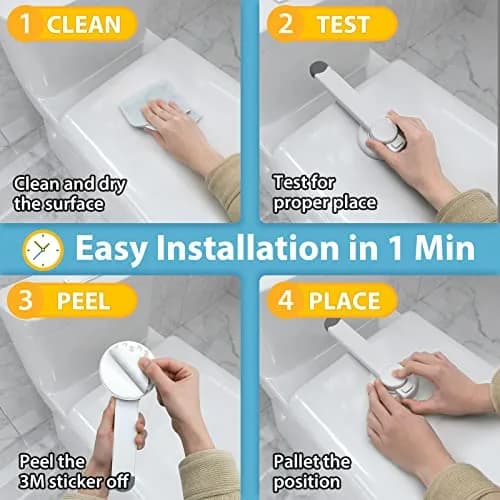 4our Kiddies Baby Toilet Lock 2 Pack | Child Safety, Single Hand Operation, No Damage (6 Piece Set) thumbnail 7