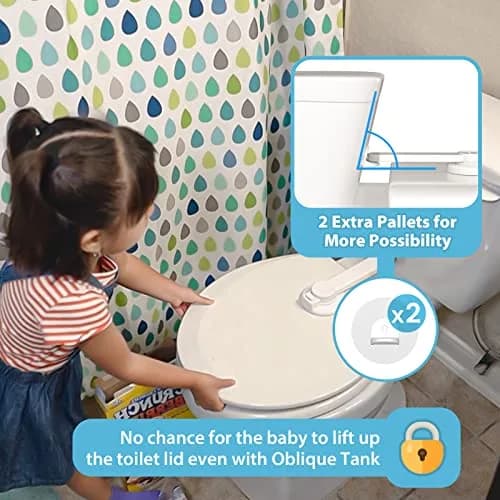 4our Kiddies Baby Toilet Lock 2 Pack | Child Safety, Single Hand Operation, No Damage (6 Piece Set) thumbnail 2