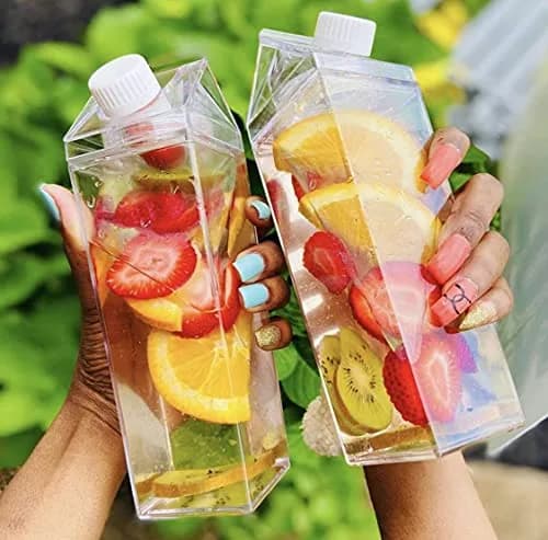 STARGOODS SUPPLY Clear Milk Carton Water Bottle 500ml (16.9 Ounces) | BPA-Free Acrylic for Daily Use thumbnail 3
