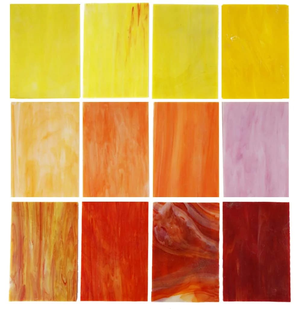 Lanyani 10 Sheets Variety Stained Glass Sheets Pack, 4 x 6 inch | Fall Colors Mosaic Tiles for Crafts - main product image