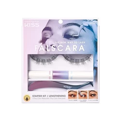 KISS Falscara DIY Lash Extension Starter Kit 10 Reusable Featherlight Wisps, Bond & Seal, Applicator thumbnail 1