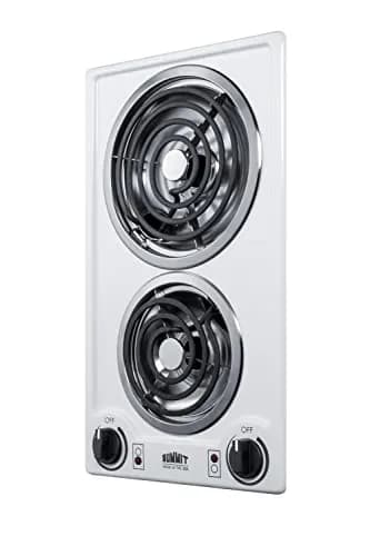 Summit 12" 2 Burner Electric Cooktop | 230V Radiant Coil Elements, Made in the USA, White thumbnail 2