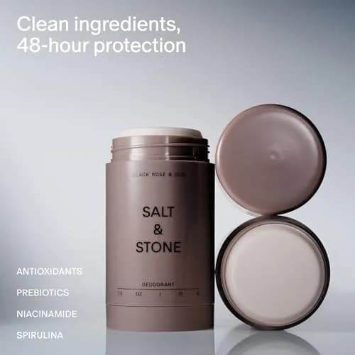 Salt & Stone Aluminum Free Deodorant, Black Rose & Oud Scent, Extra Strength 48 Hour Protection, 2.6oz thumbnail 2