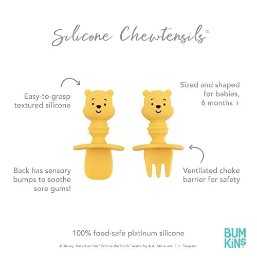 Bumkins Baby Utensils Set | Disney Silicone Chewtensils for Stage 1, Ages 6 Months+ | Winnie The Pooh thumbnail 5