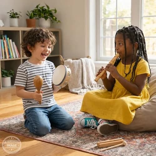 Stoie’s Wooden Musical Instruments for Kids Ages 3+ | Montessori Music Toy Set with 13 Instruments thumbnail 3