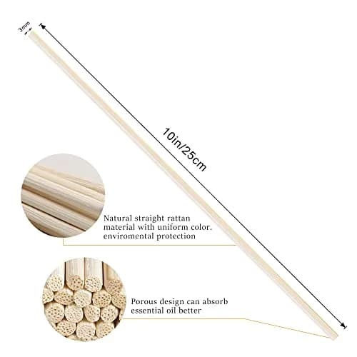 VFULIE 100PCS Reed Diffuser Sticks 10 inches (25.4 cm) | Natural Rattan for Home & Office Fragrance thumbnail 3