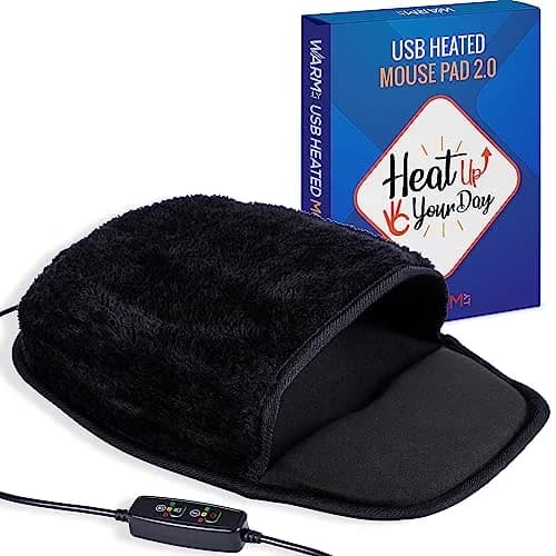 WOLVIO USB Heated Mouse Pad Hand Warmer | 3 Temperatures & Timers, Ergonomic, UKCA/CE Certified thumbnail 1