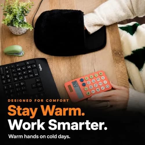 WOLVIO USB Heated Mouse Pad Hand Warmer | 3 Temperatures & Timers, Ergonomic, UKCA/CE Certified thumbnail 3