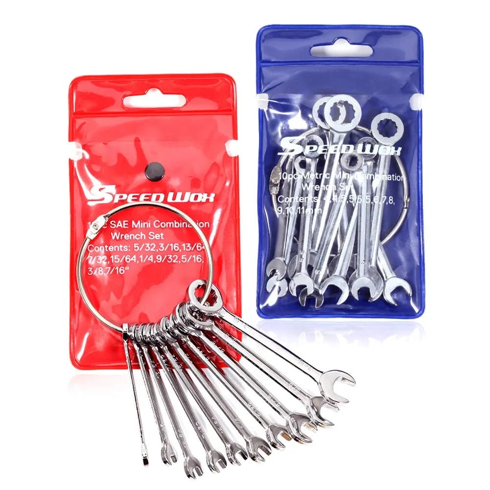SPEEDWOX Mini Wrench Set 20-Piece 16.7cm (6.57in) | High Carbon Steel Angled Box Ends