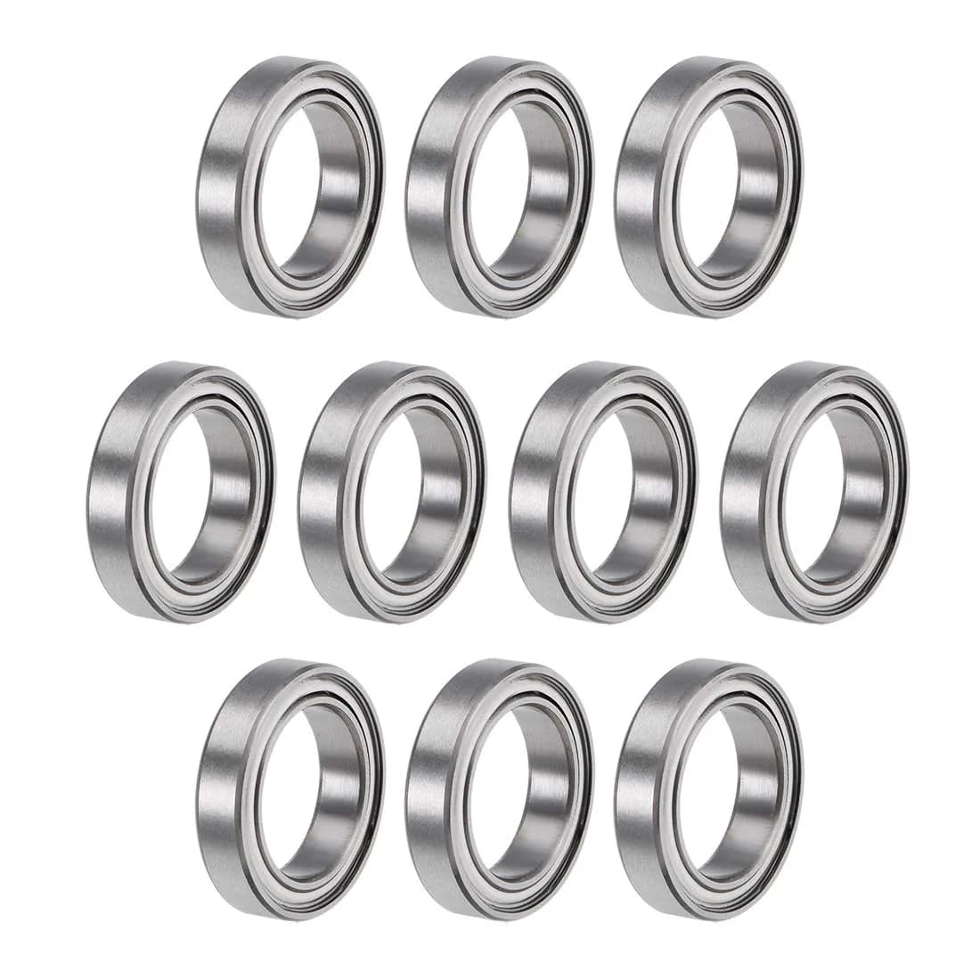 uxcell Deep Groove Ball Bearing 6802ZZ 15x24x5mm | Double Shield, Chromium Steel, ABEC1 — 12x18x4mm