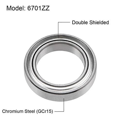 uxcell Deep Groove Ball Bearing 12mm x 18mm x 4mm | Double Shielded Chrome Steel, 10pcs thumbnail 2