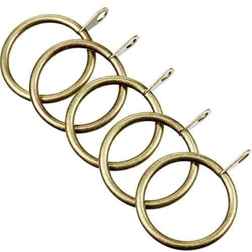 Shappy Antique Brass Curtain Rings with Hooks, 20 Pack Metal Rings for Pinch Pleat Drapes & Rods, 30mm Internal Diameter | Heavy Duty Sliding Eyelet thumbnail 4
