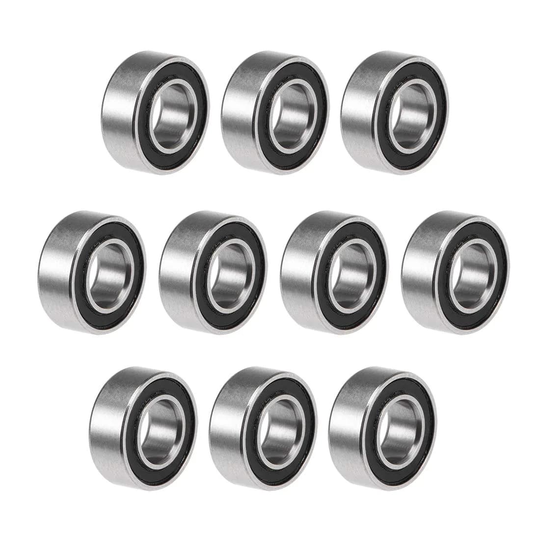 uxcell MR84-2RS Deep Groove Ball Bearings 4mm x 8mm x 3mm | Double Sealed Chrome Steel (10 Pcs)