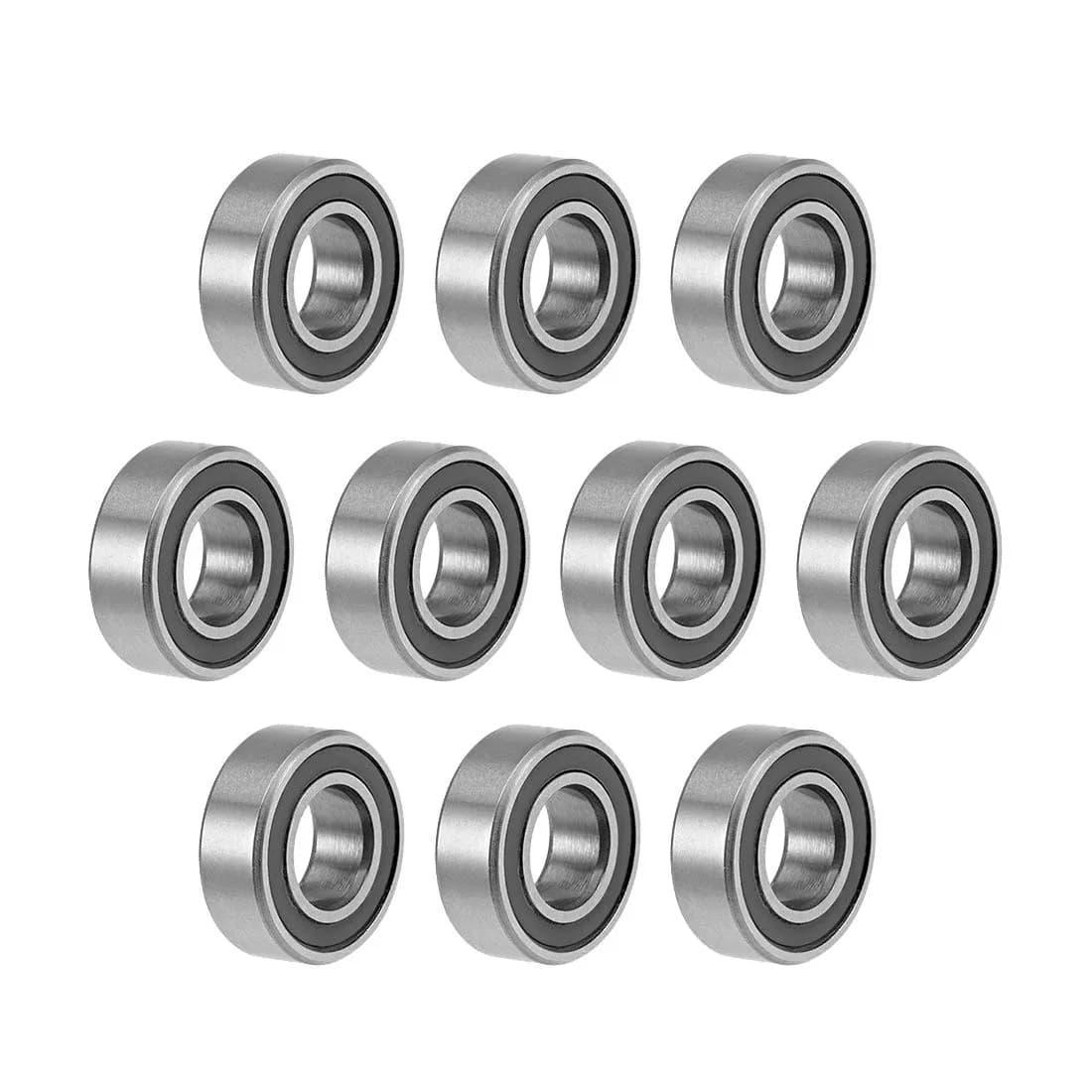 uxcell MR126-2RS Deep Groove Ball Bearings 6mm x 12mm x 4mm | Double Sealed Chrome Steel (10 Pcs)