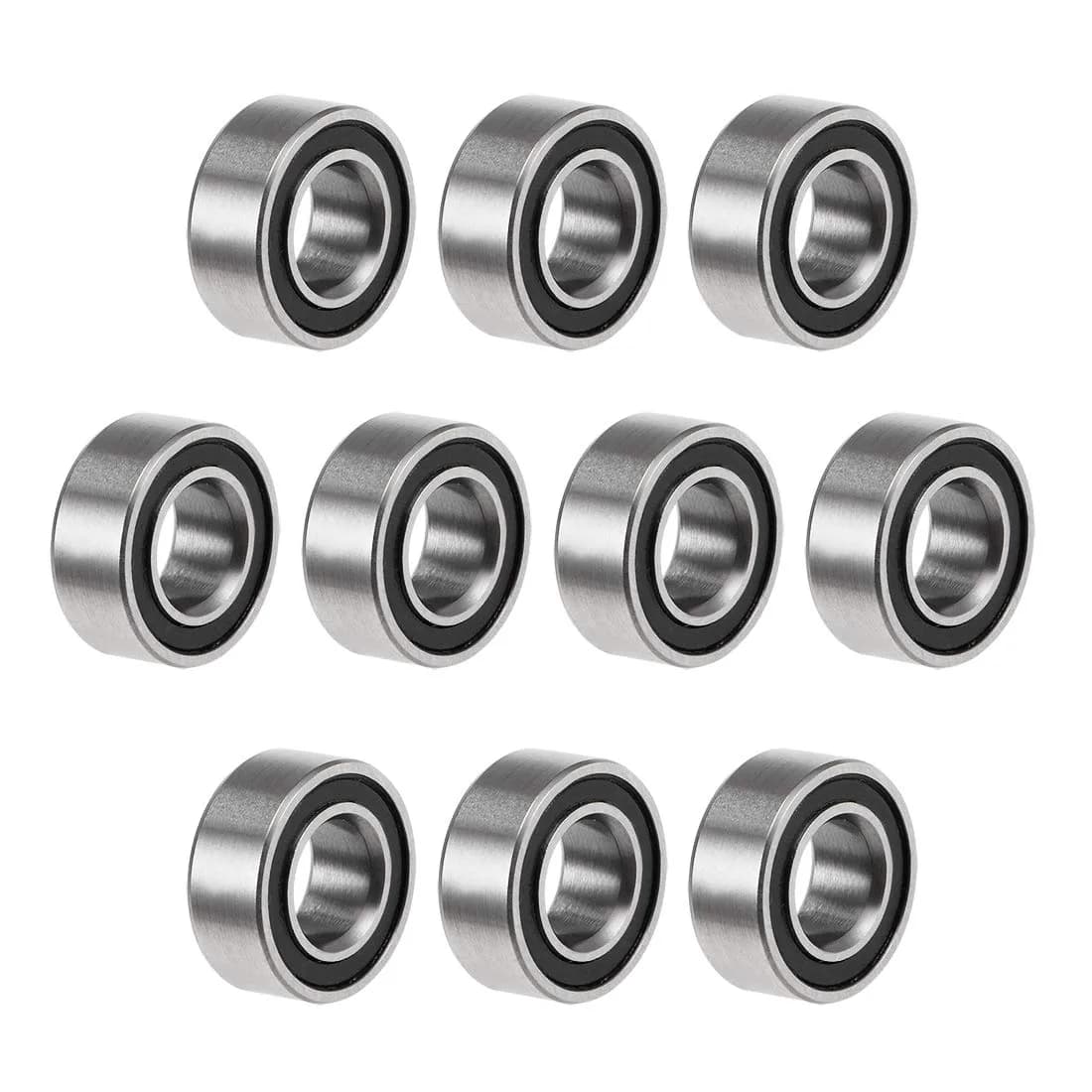 uxcell MR105-2RS 5mm Inner Dia 10mm OD 4mm Bore Double Sealed Deep Groove Ball Bearings (10pcs)