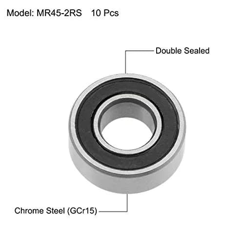 uxcell MR115-2RS Deep Groove Ball Bearing 5mm | Double Sealed Chrome Steel, High-Speed, Cost-Effective thumbnail 2
