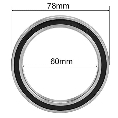 uxcell 6812-2RS Double Sealed Deep Groove Ball Bearings 60mm x 78mm x 10mm Chrome Steel | Radial Ball Bearing for Industrial Use thumbnail 4