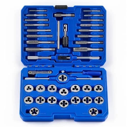 Orion Motor Tech Metric Tap and Die Set 40 Pc | Thread Repair & Cutting Kit with Wrenches thumbnail 1