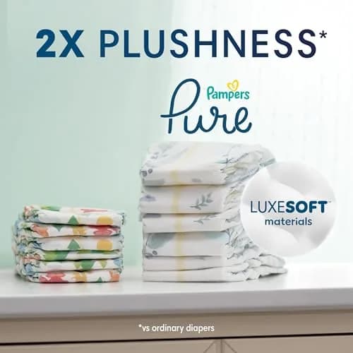Pampers Pure Baby Diapers Size 1 (8-14 lbs) 132 Count | Hypoallergenic & Leakproof thumbnail 8
