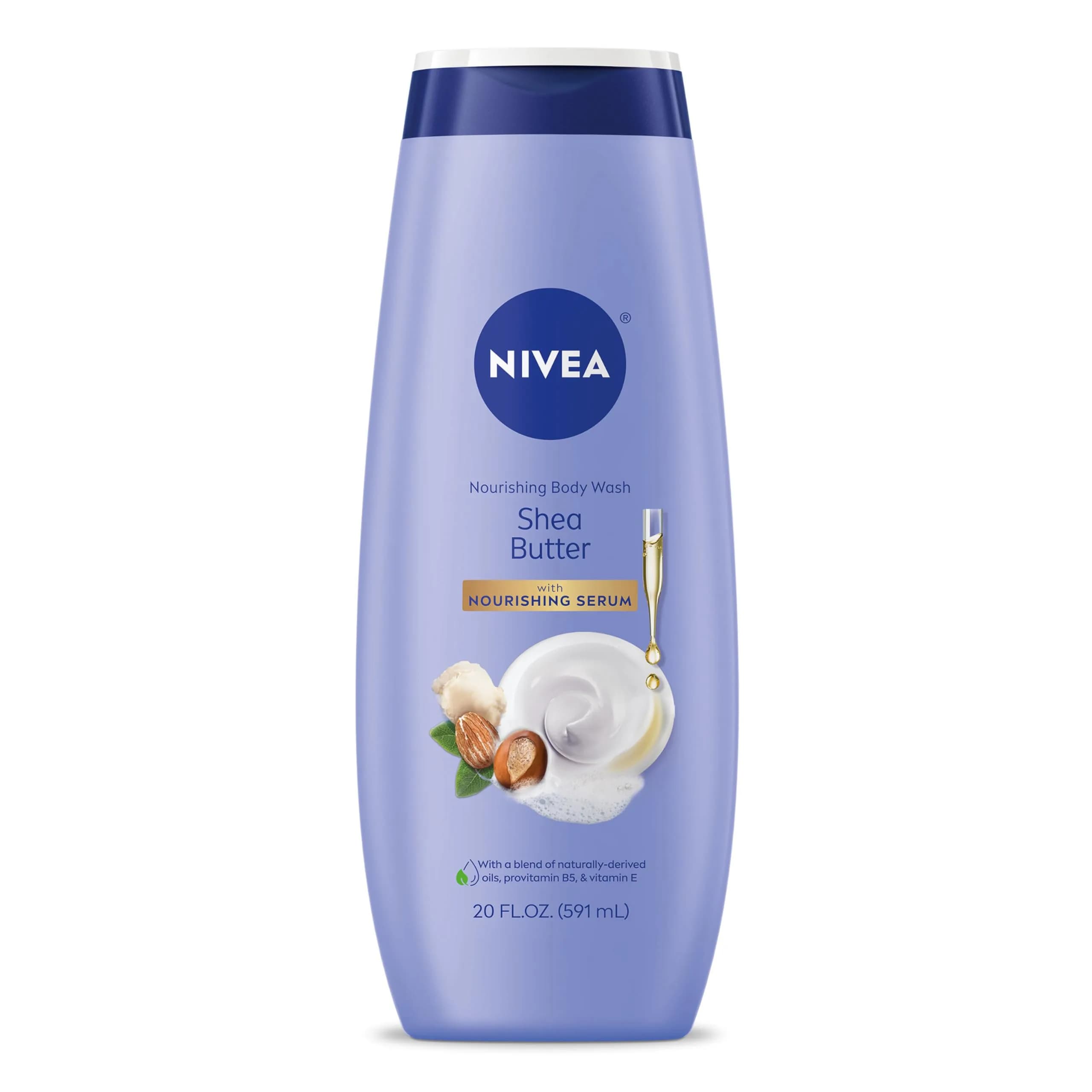 NIVEA Nourishing Shea Butter Body Wash with Nourishing Serum 591ml (20 Fl Oz) | Hydrates Dry Skin - main product image